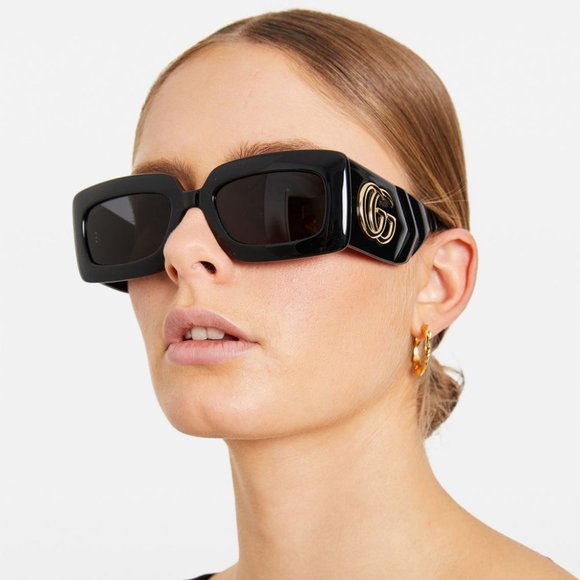 NEW GUCCI GG0811S 001 BLACK UNISEX SUNGLASSES GUCCI - Picture 1 of 6